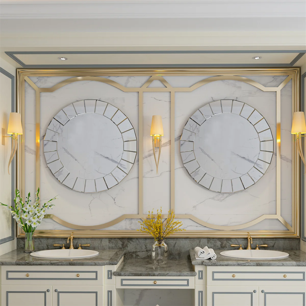 Antique Round Venetian Mirror 3