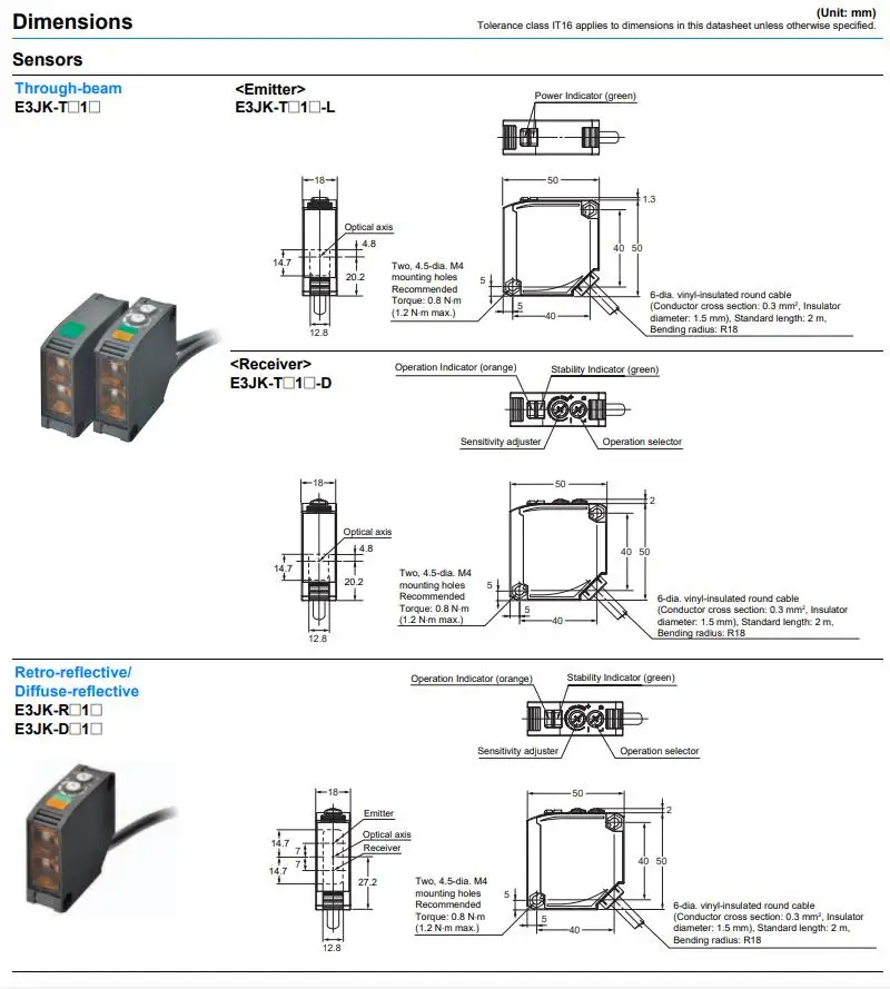 interruptor indutivo original autêntico do sensor fotoelétrico de omron oms