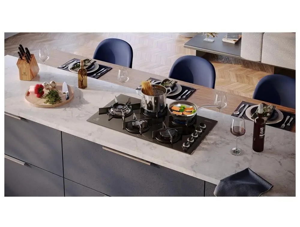 Cooktop 5 Bocas a Gás GLP Electrolux Preto Super Automático Expert KE5GW - Bivolt 6