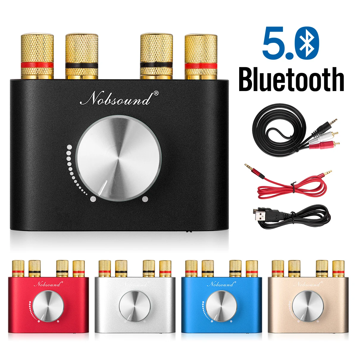 Nobsound Mini odbiornik Bluetooth 5.0 TPA3116 wzmacniacz cyfrowy radio HiFi bezprzewodowa moc dźwięku Amp dla domu/samochodu