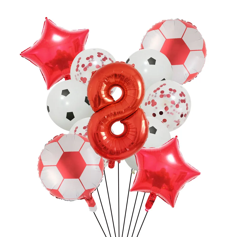 Helium Foil Soccer Balloons - 32-Inch Green Number Ball Sports Party Decorations