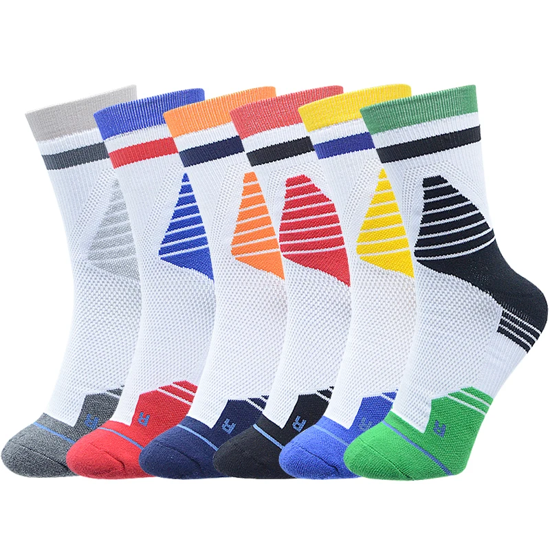 Professional basketball sports socks pure cotton sweat-absorbing men's mid-tube non-slip thickened towel bottom elite style