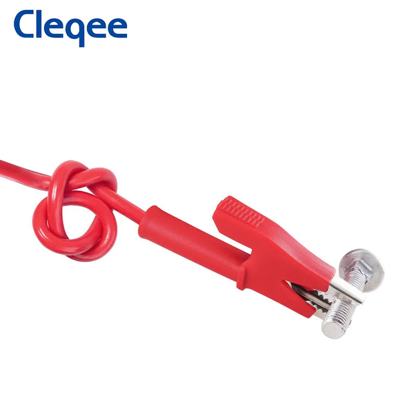 Cleqee P1024 2PCS Dual Alligator Clips Test Leads Heavy Duty Crocodile Clamps Multimeter Test Wires 1000V 15A 100cm Cable