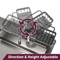 Organisateur de robinet d'évier de cuisine, support d'organisation 3-en-1 pour robinet de cuisine - porte-éponge à vaisselle, panier de rangement multifonction 6