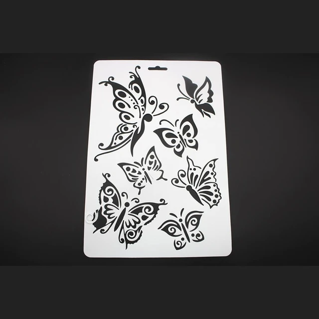 Flower Butterfly Stencil Template