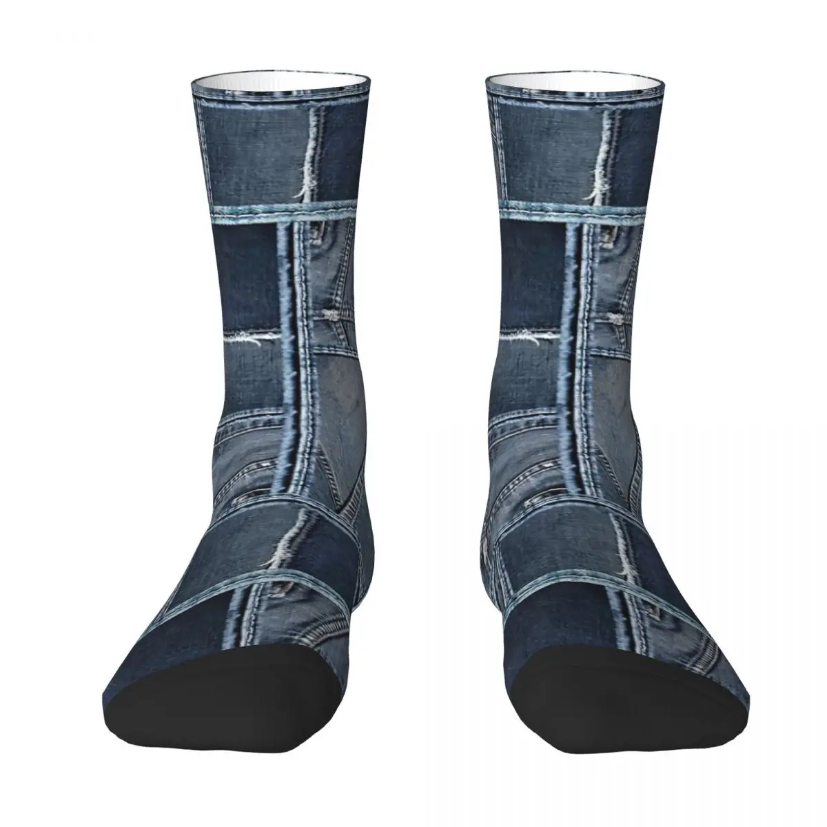 

Blue Jeans Denim Patchwork Adult Socks Unisex socks,men Socks women Socks