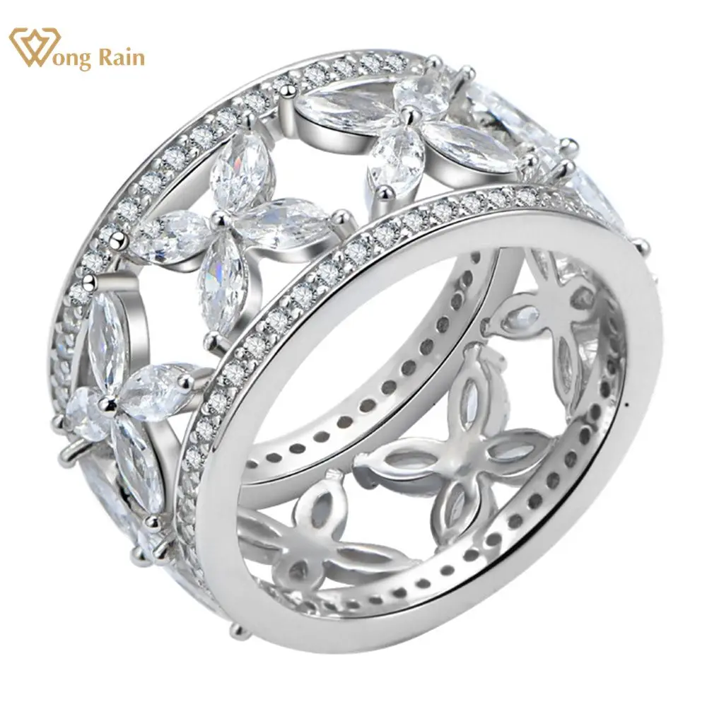 

Wong Rain 925 Sterling Silver Marquise Cut Lab Sapphire High Carbon Diamonds Engagement Ring Wedding Band Fine Jewelry Wholesale