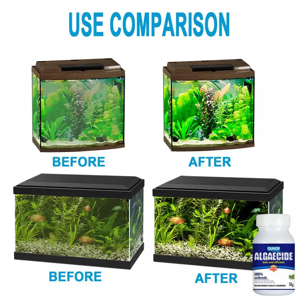 Algaecide 50g Reduce Control Algae Moss Water Purification Safe Efficient For Aquarium Pond fish tank water purifier