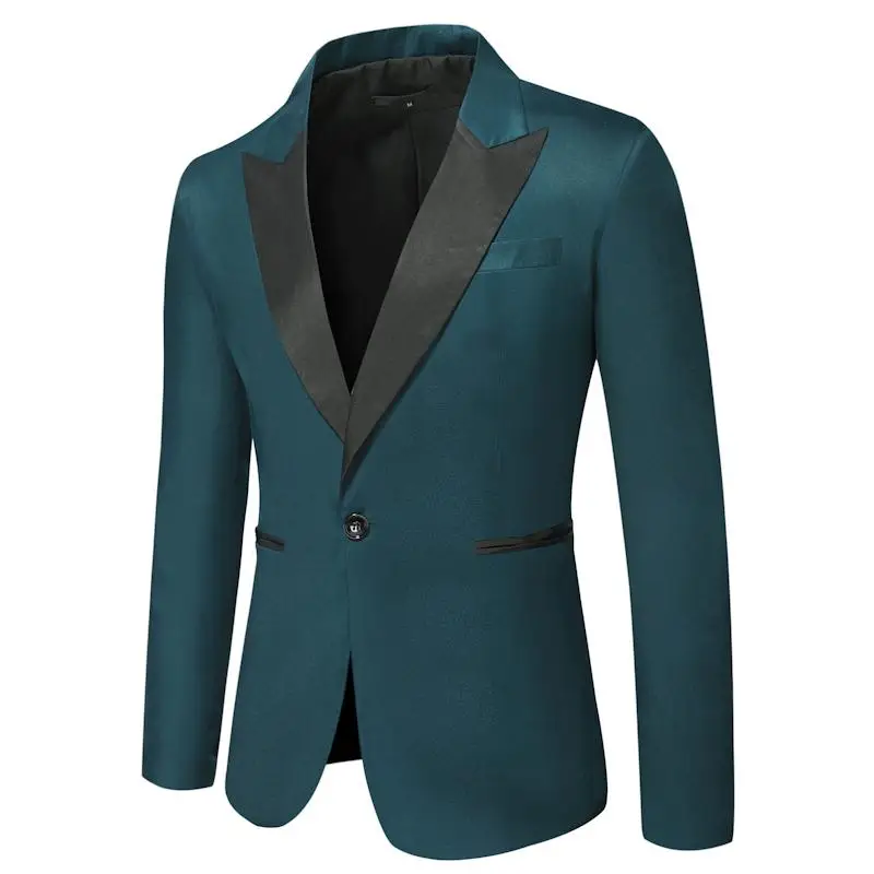 

Boutique Men's Fashion Business Slm Trend Solid Color Fashion Gentleman British Style Casual Handsome Officiating Wedding Blazer