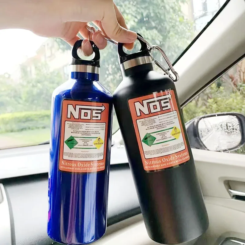 NOS water bottle motorcycles car insulation cup 500ML stainless racing style car interior decoration accessories nos thermos cup 1