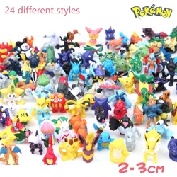 24 figurines pokémon de 2 à 3cm, modèles de jouets de Collection, poupées animées pour enfants, cadeaux de noël 