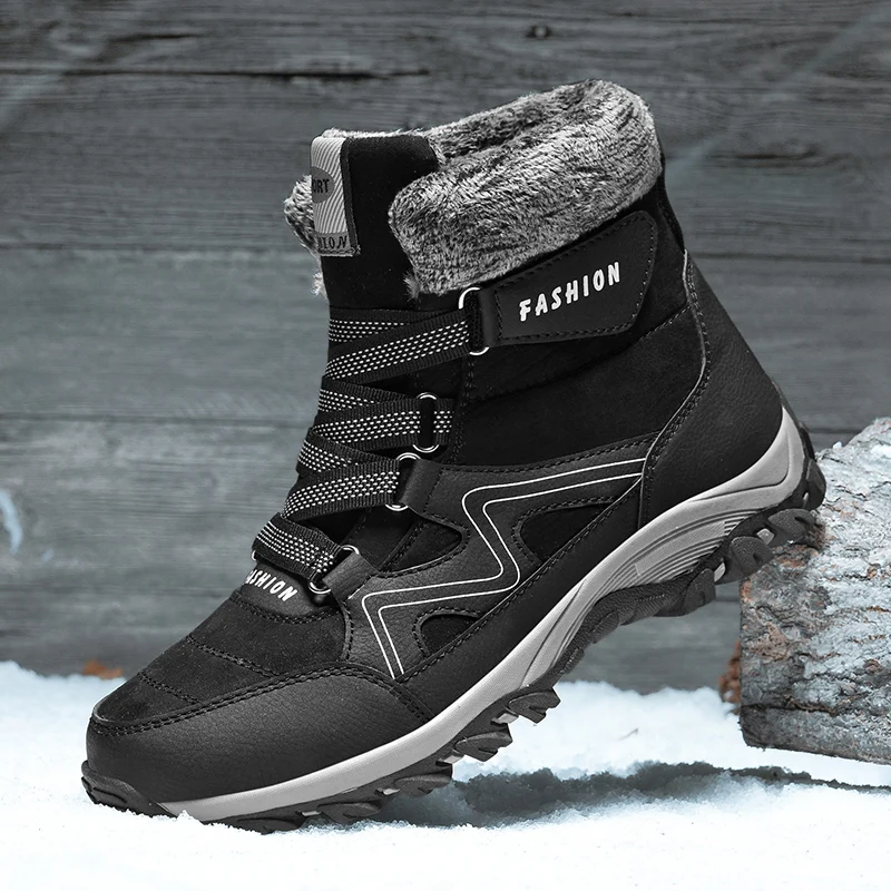 Super warm Men boots Women winter boots shoes for men waterproof snow boots woman 2023 Outdoor hiking work boots Big size 36-48