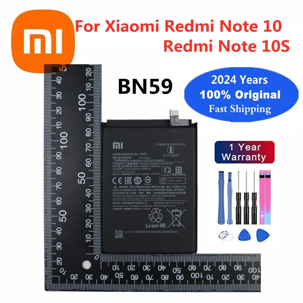 

Аккумулятор BN59 для Xiaomi Redmi Note 10 10 S 10 S, 2024 мАч, с инструментами