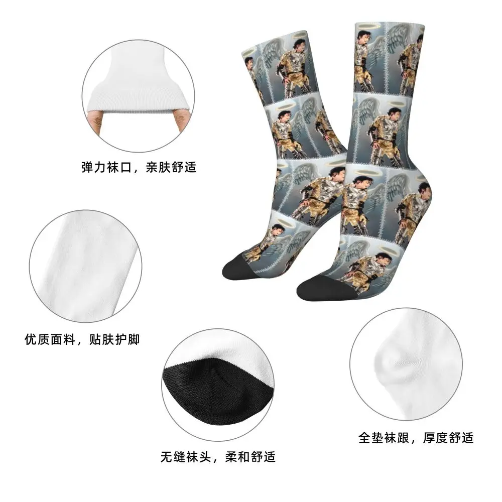 Michael Jackson Musicians Singers Dancers Socks Harajuku Stockings All Season Long Socks Accessories for Unisex Christmas Gifts