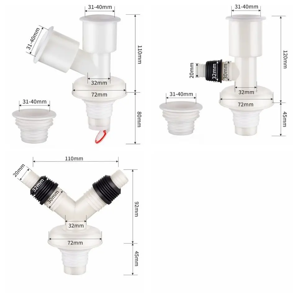 Wasmachine Afvoerpijp Drieweg Vloerverbinding Tweeledige Waterafvoer En Drainage Y-Type Gespleten Drie-Kop Twee-In-Een 13 Wasmachine Afvoerpijp Drieweg Vloerverbinding Tweeledige Waterafvoer En Drainage Y-Type Gespleten Drie-Kop Twee-In-Een 13