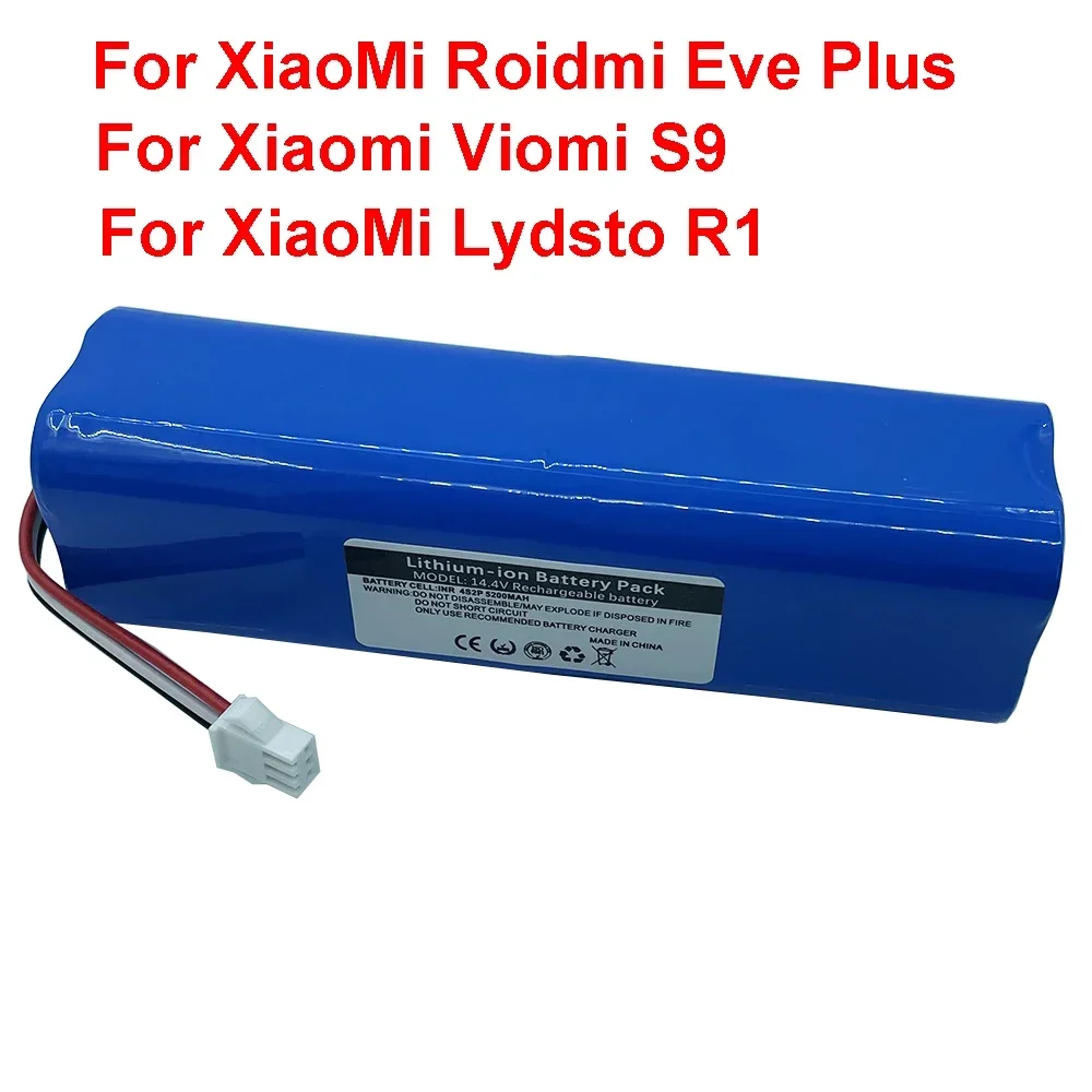

For XiaoMi Lydsto R1 Roidmi Eve Plus Viomi S9 Robot Vacuum Cleaner Battery Pack Capacity 5200mAh-12800mAh Accessories Parts