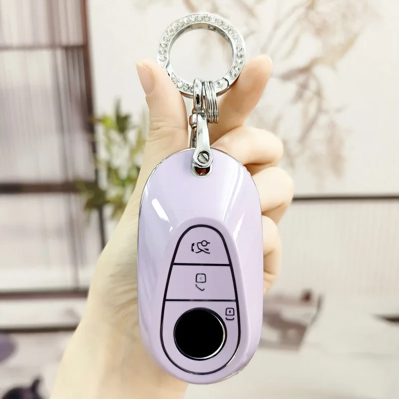 TPU Car Remote Key Case Cover Keychain For Mercedes Benz C S Class