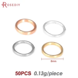Gold & Silver Brass Round Closed Jump Rings for Jewelry Making - Assorted Sizes (8MM 50PCS)