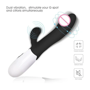 G Spot Dildo Rabbit Vibrators for Women Men Dual Vibration Silicone Masturbation Female Vagina Clit Stimulation Massage Sex Toys 4