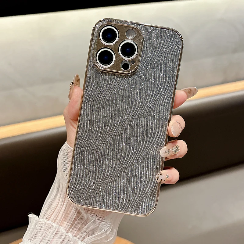 Luxury Bling Glitter Rose Phone Case - Electroplated Shockproof Hard PC Cover