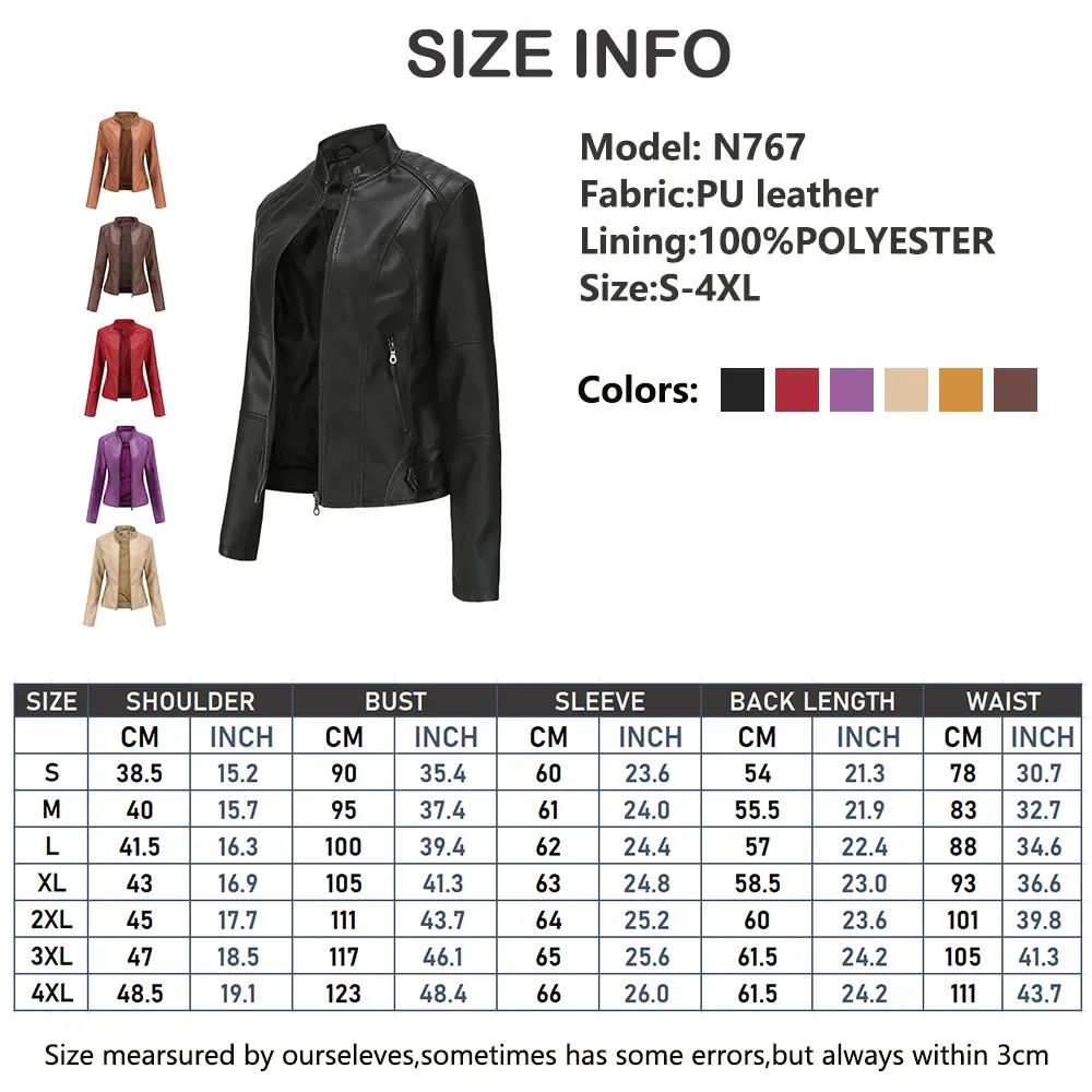 Autumn PU Leather Jacket Women High Street Solid Slim Faux Leather Coats Elegant Moto Biker Jackets Female 2023 Winter Outerwear