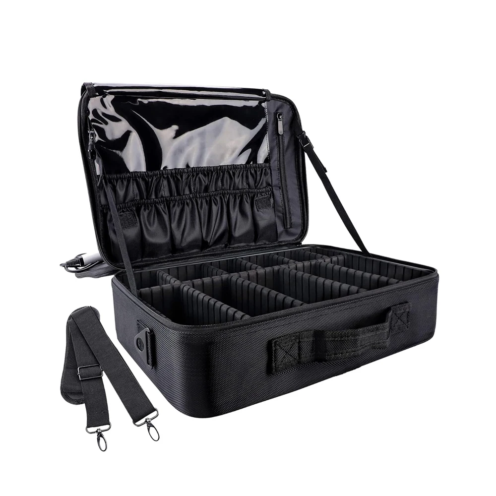Large Capacity Makeup Case - 3 Sizes Cosmetic Organizer Brush Bag Barber Train Case for Makeup Artists Hair Cutter Sets