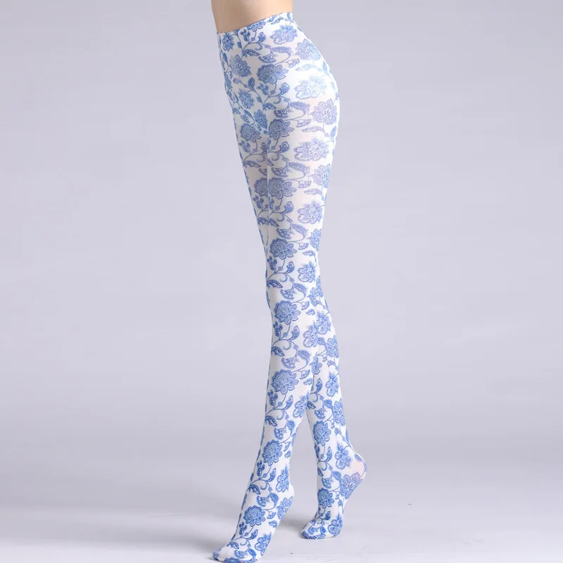 Frauen sexy Strumpfhosen stilvolle y2k japanische Harajuku abstrakte Druck Strumpfhosen Nachtclub Party Strümpfe Lolita Tattoo Strumpfhosen – Detail 3