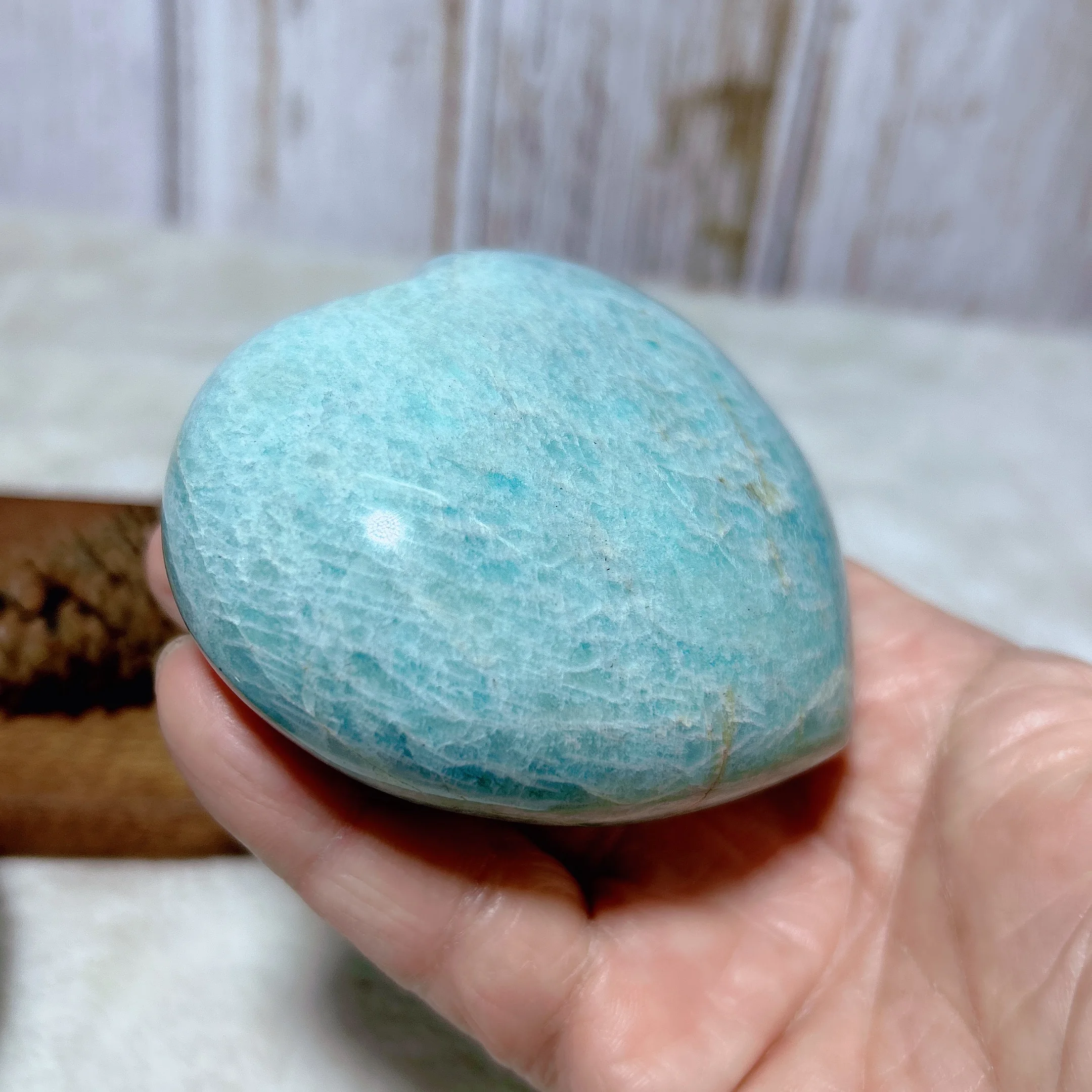 High Quality Natural Crystal Amazonite Heart Flashy Gemstones Healing Polished Mineral Energy Home Decorations Gift 4