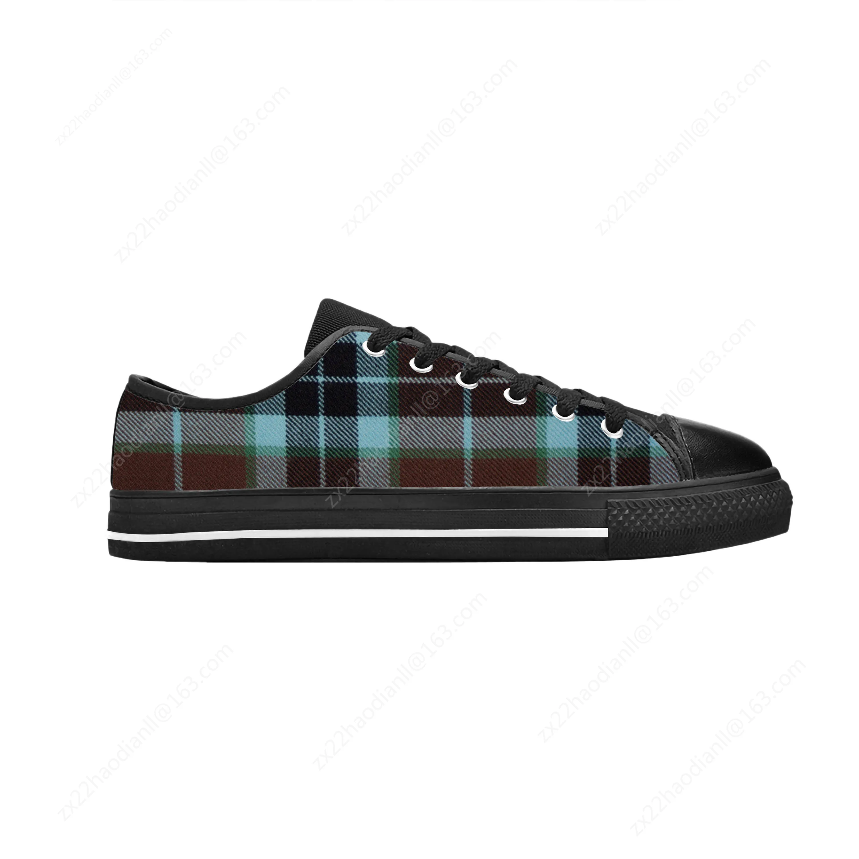 Thompson Scottish Stewart Clan Tartan Plaid Cool Casual Cloth Shoes Low Top Comfortable Breathable 3D Print Men Women Sneakers