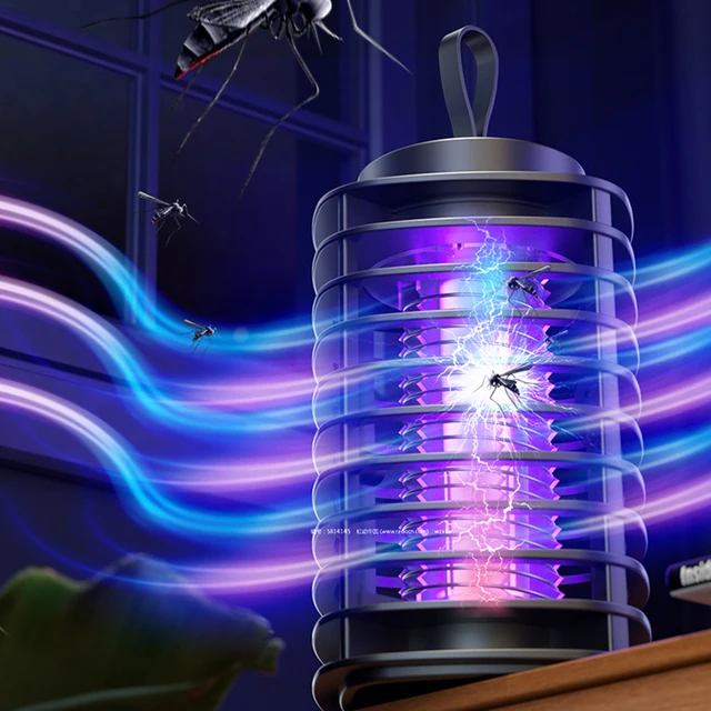 Fizikai Elektromos Ütés Szúnyoggyilkos Lámpa Hordozható Uv Csapda Légy Hiba Bug Zapper Usb Újratölthető Otthon - Image 4