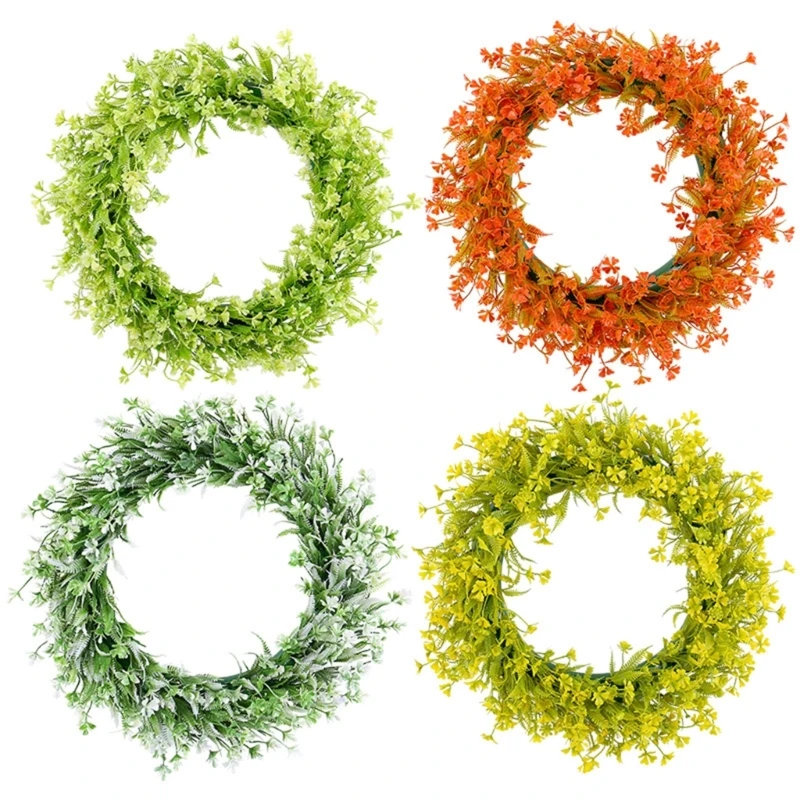 

Warm Environment Plant Wreath Beautiful Spring Fake Leaf Wreath Green Leaf Hoop Window Decorations Farmhouses Decors