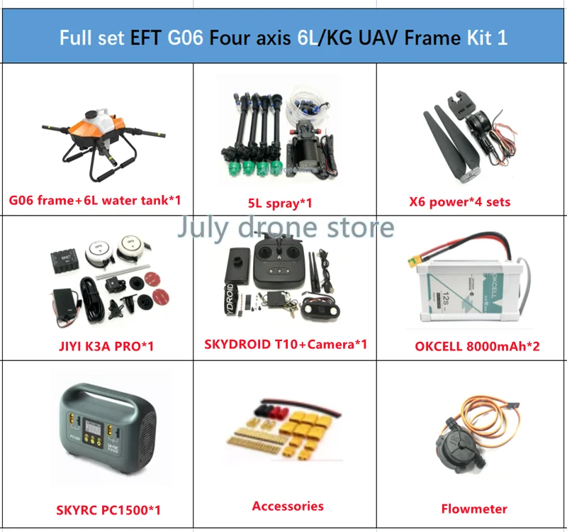 new-eft-g06-v2-0-6l-drone-four-axis-6kg-rc-agriculture-spray-system