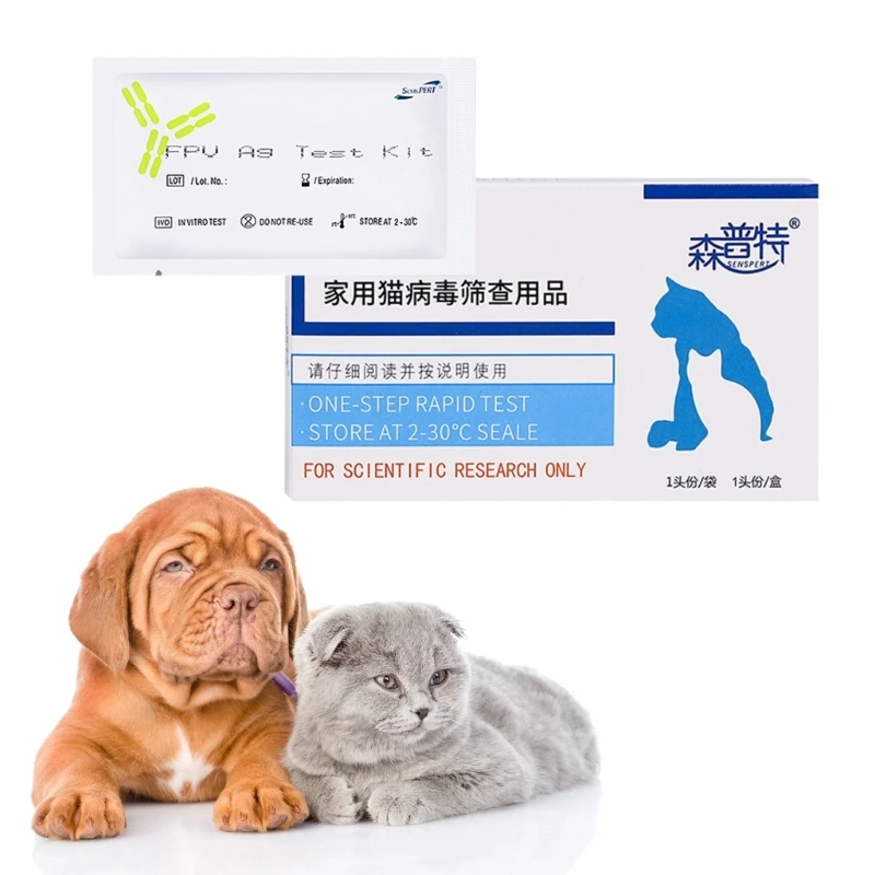 Dog Virus Detection Card Feline Virus Test Kits Cat Dog Distemper Parvovirus Detection Strip Accurate Testing for Pet CDV CPV FHV CCV Test Strip Test Paper M68E