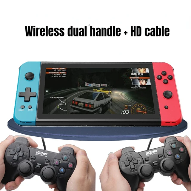 

POWKIDDY X70 Portable Retro Handheld Game Console 7-inch HD Screen Video Games Consoles Two-Player TV Out Gaming Player Box Gift