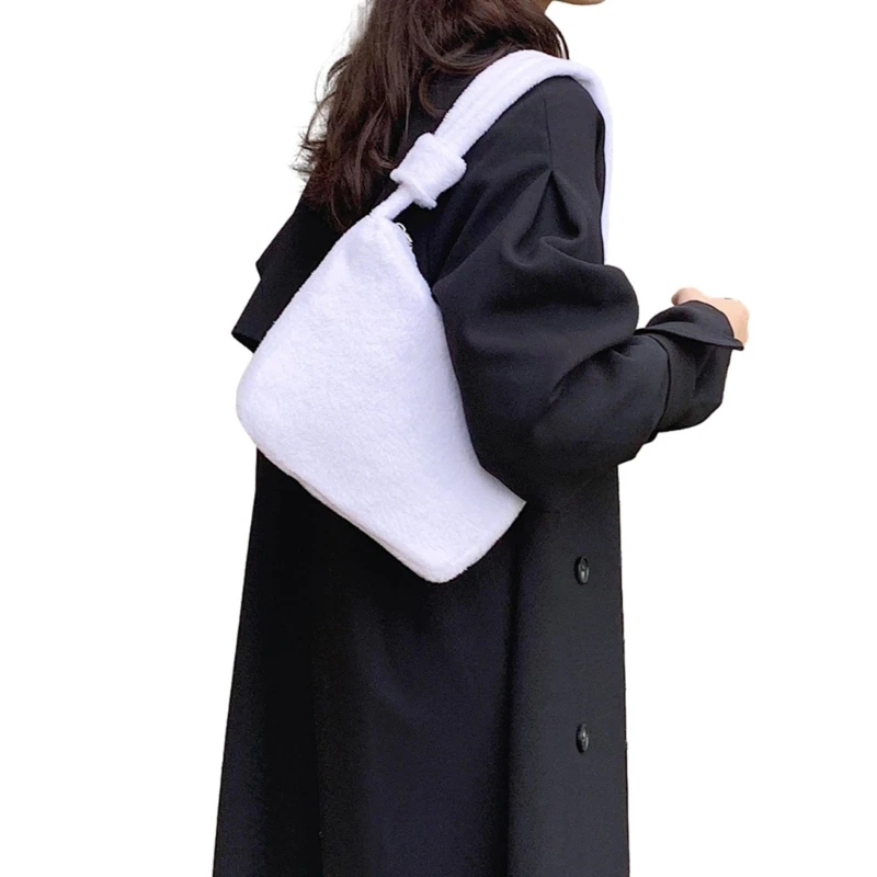 Versatile Winter Plush Bag Soft & Comfortable Unisex Soft Bag for Shopping Needs