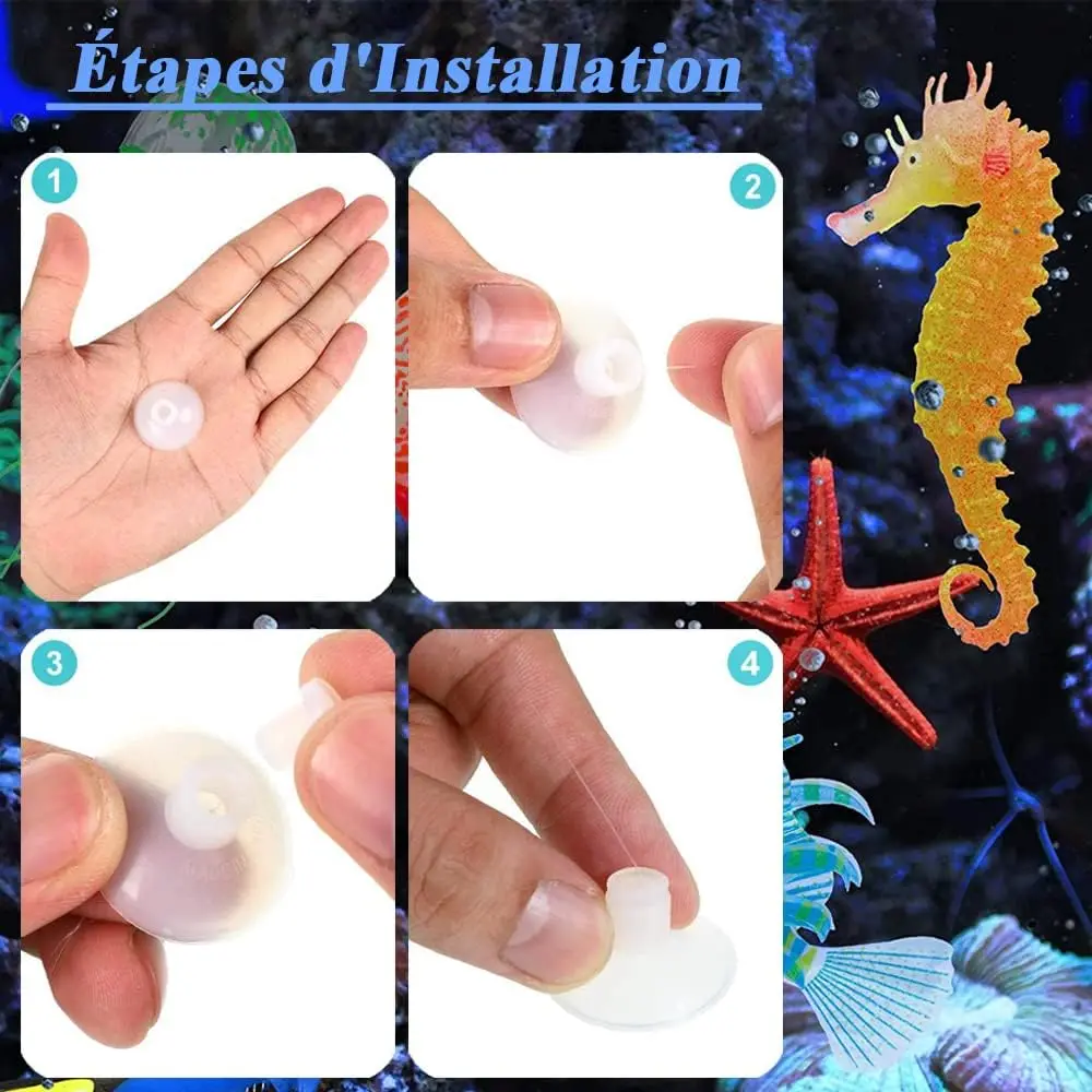 Fish Tank Ornaments Fish Tank Decorations Aquarium Ornaments Mini Landscape Ornaments Glow in Dark Luminous Seahorse Aquarium Decorations for Fish Tank Silicone Seahorse Underwater Landscape Ornament Decoration