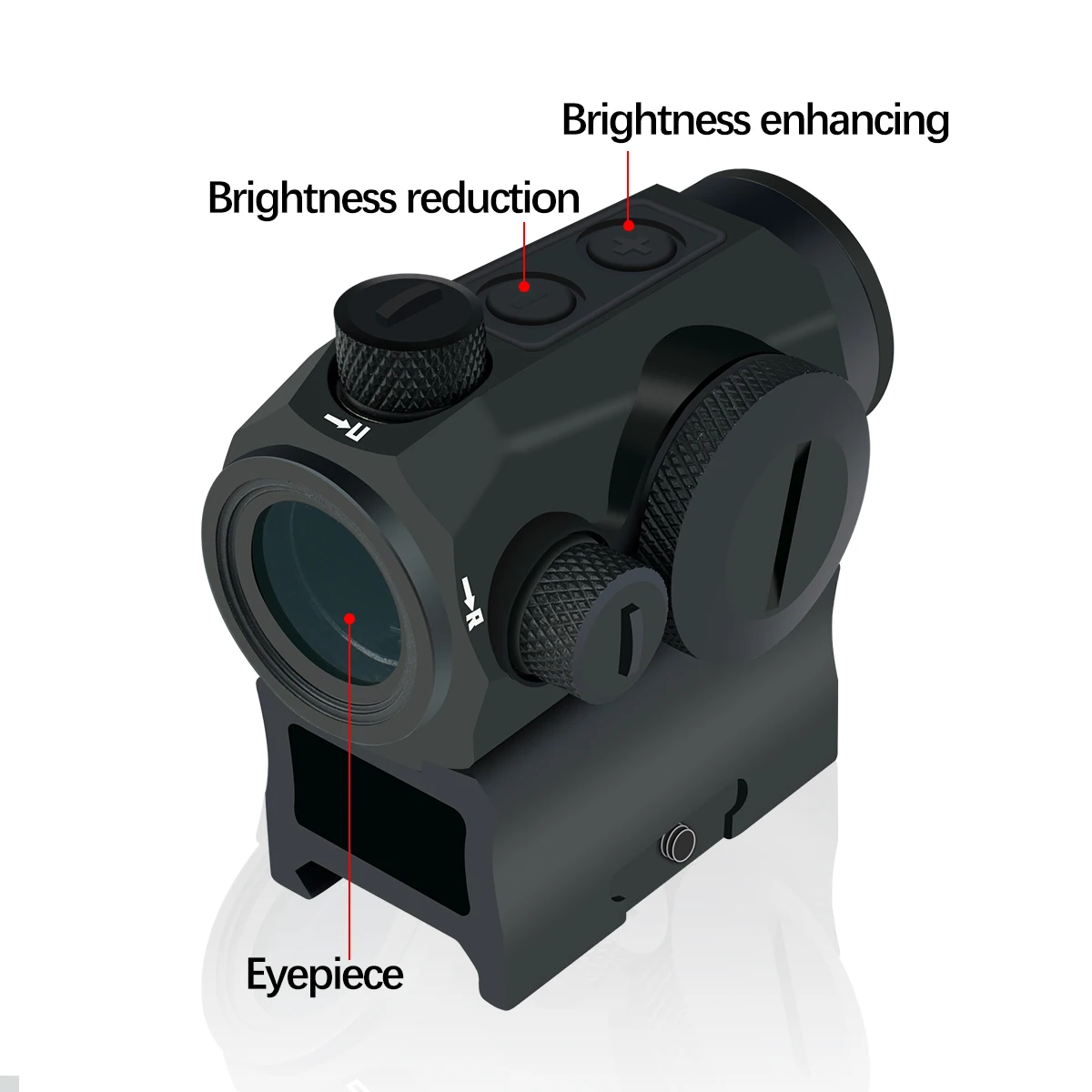 Red Dot Sight Tactical ROMEO 5 1x20mm 2 MOA Compact Hunting Rifle Optic Shooting Shockproof Waterproof for 20MM Rail 1:1 Replica