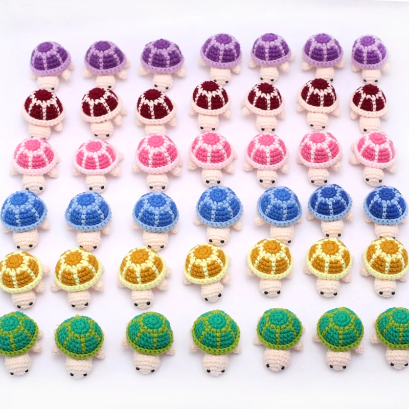Cute Handmade Crochet Turtle Doll Pendant Small Sea Turtle Knitted Keychain Colorful Car Backpack Hanging DIY Keychain
