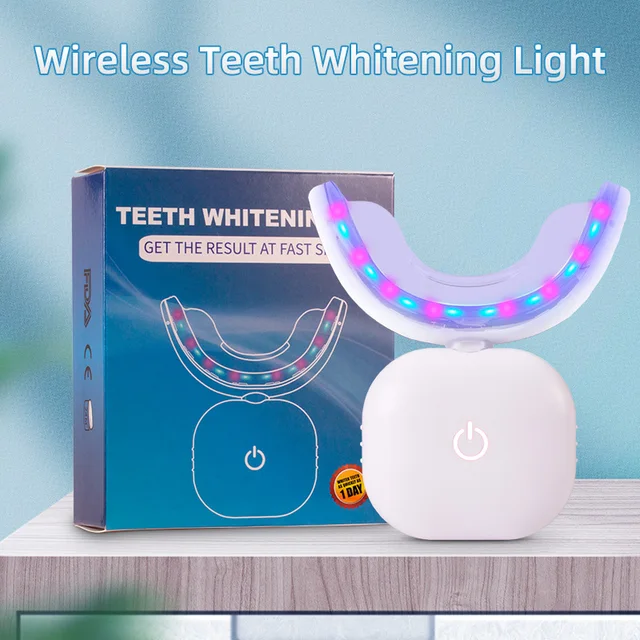 Wireless Teeth Whitening LED Light Red And Blue Light Dental Bleaching Accelerator Portable Home Use Teeth Whitening Light
