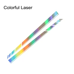Set of 2 Car Door Side Stickers - Long Line Graphics Vinyl Decals (Colorful Laser)
