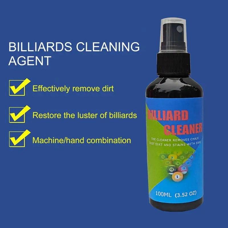100ml Billiard Ball Cleaning Agent Pool Ball Spray Billiard Ball Maintenance Cleaner Pool Ball Polish Agent for Billiard clean
