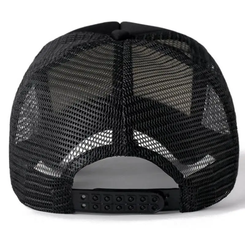 Unisex Black Mesh Snapback Baseball Cap - Soft, Breathable, Adjustable Trucker Hat