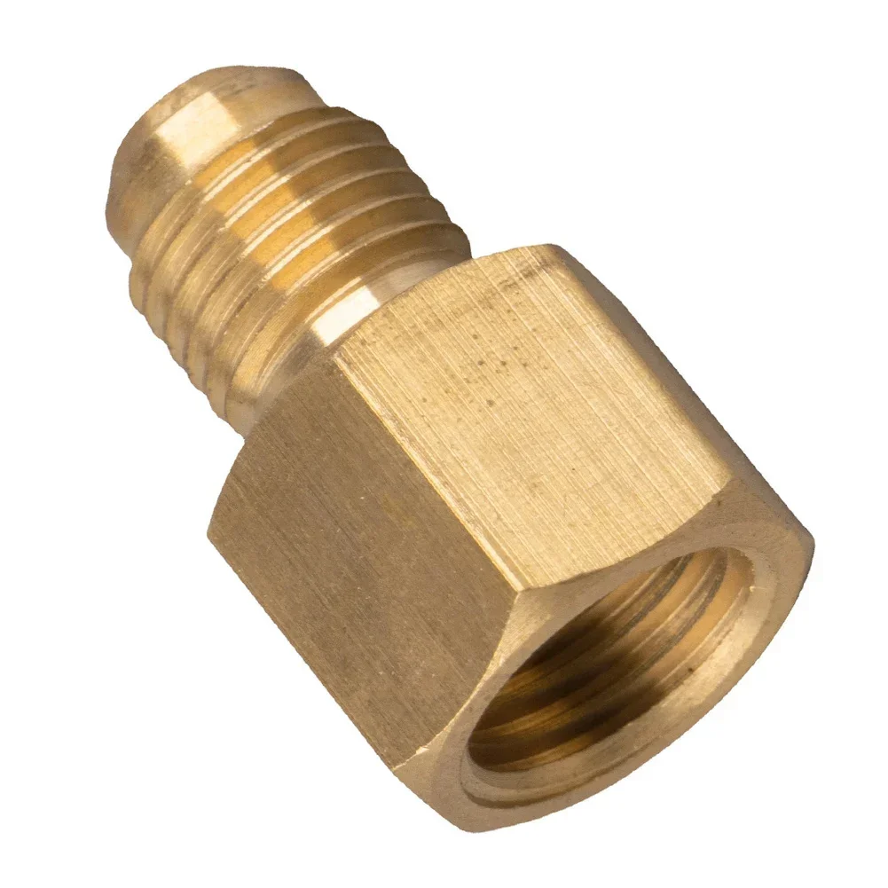 R12 To R134a Adapter With 1/4 Female 1/2 Male ACME Brass Material Durable Construction Easy Installation