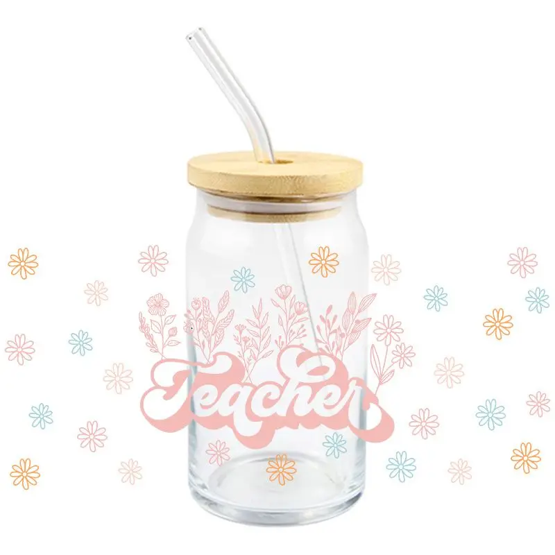 Teachers Day UV DTF Wrap Transfer Stickers For Bottles Cups Mugs Decal