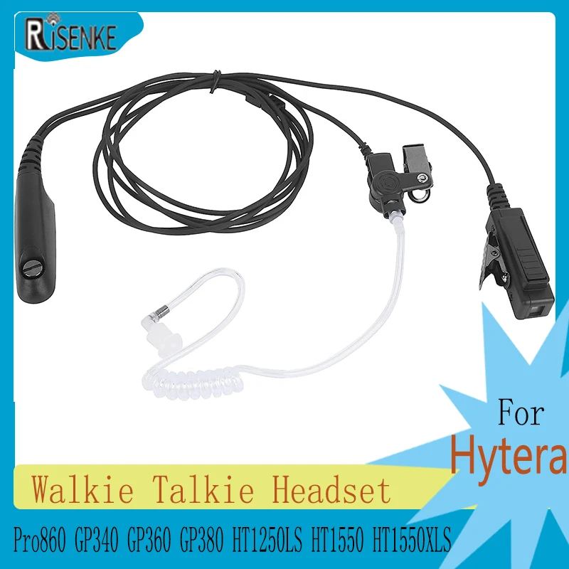 RISENKE-Walkie Talkie Headset, Earpiece for Motorola Pro860, GP328, GP330, GP340, GP360, GP380, HT1250LS, HT1550, HT1550XLS