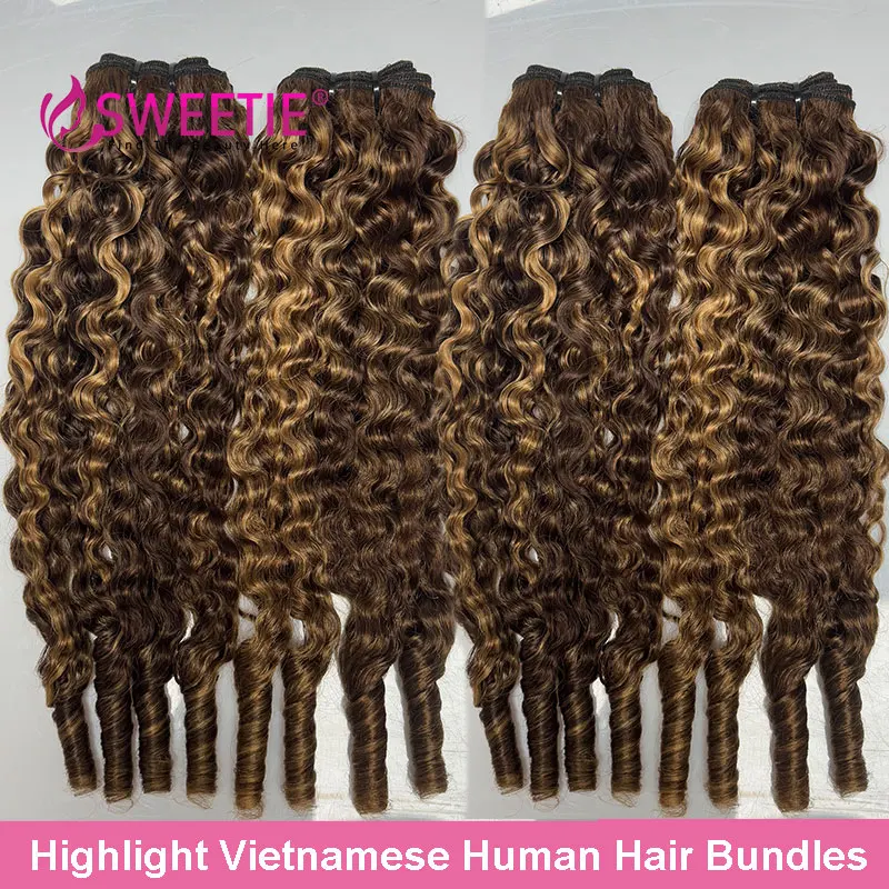 12A P4/27 Burmese Curly Human Hair Bundle Extensions