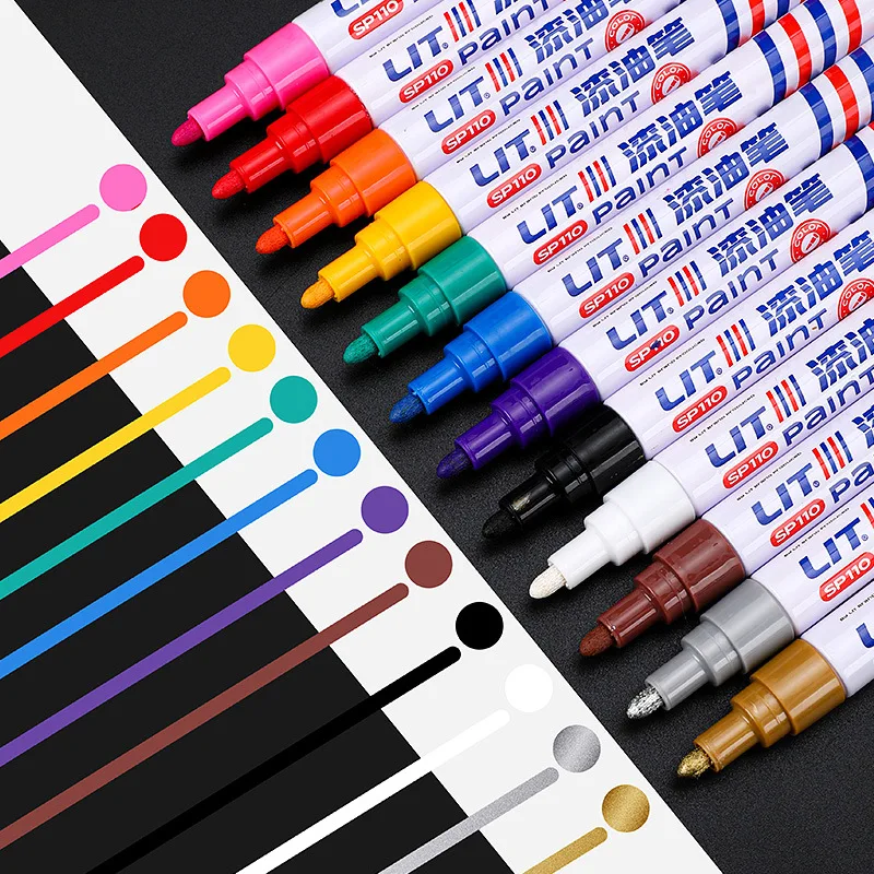 Colorful Paint Marker Pen Waterproof Lasting White Markers - Temu