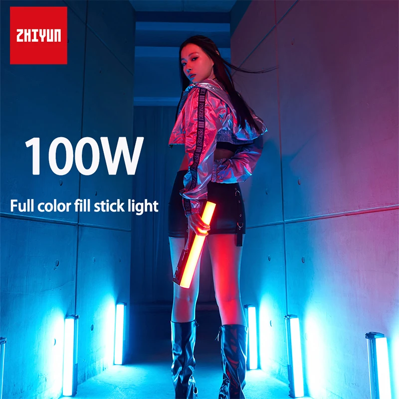 지윤 시네피어 C100 RGB/시네피어 C100 RGB 콤보 100W 핸드헬드 스틱 LED 조명 2700K-6500K 패널 조명으로 변형 가능