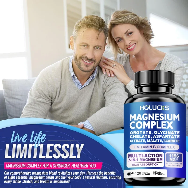 Buy 1 Get 1 Free! Magnesium Complex Supplement, with Vitamin B6 & Vitamin C, for Sleep, Stress Relief & Muscle, Strong Nerves 5