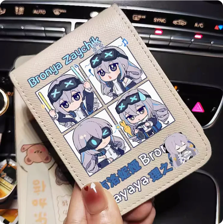 Anime Honkai Impact 3 Bronya Zaychik  Cartoon Fashion Wallets PU Purse Card Holder Money Bag Gift B557 Cosplay